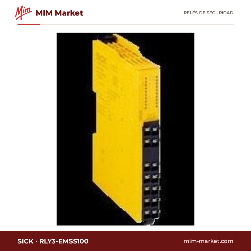 Relé de seguridad SICK RLY3-EMSS100 – 24 V DC, 2 contactos de seguridad