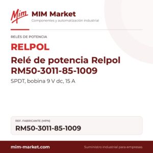 Relé de potencia Relpol RM50-3011-85-1009 – SPDT, bobina 9 V dc, 15 A