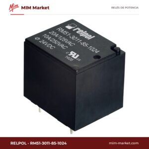 Relé de potencia Relpol RM51-3011-85-1024 – SPDT, bobina 24 V dc, 10 A