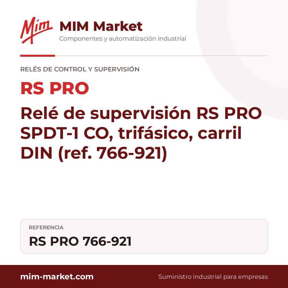 Relé de supervisión RS PRO SPDT-1 CO, trifásico, carril DIN (ref. 766-921)