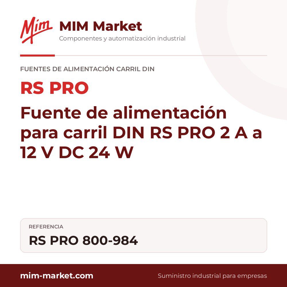Fuente de alimentación para carril DIN RS PRO 2 A a 12 V DC 24 W