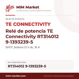 Relé de potencia TE Connectivity RT314012 9-1393239-5 – SPDT, bobina 12 V dc, 16 A