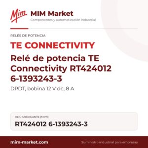 Relé de potencia TE Connectivity RT424012 6-1393243-3 – DPDT, bobina 12 V dc, 8 A