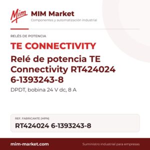 Relé de potencia TE Connectivity RT424024 6-1393243-8 – DPDT, bobina 24 V dc, 8 A