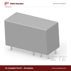 Relé de potencia TE Connectivity RT425024 – DPDT, bobina 24 V dc, 8 A