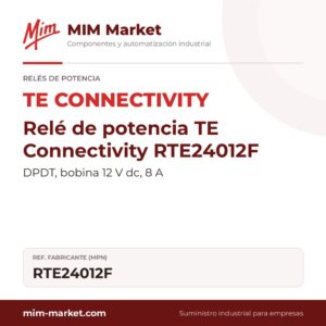 Relé de potencia TE Connectivity RTE24012F – DPDT, bobina 12 V dc, 8 A