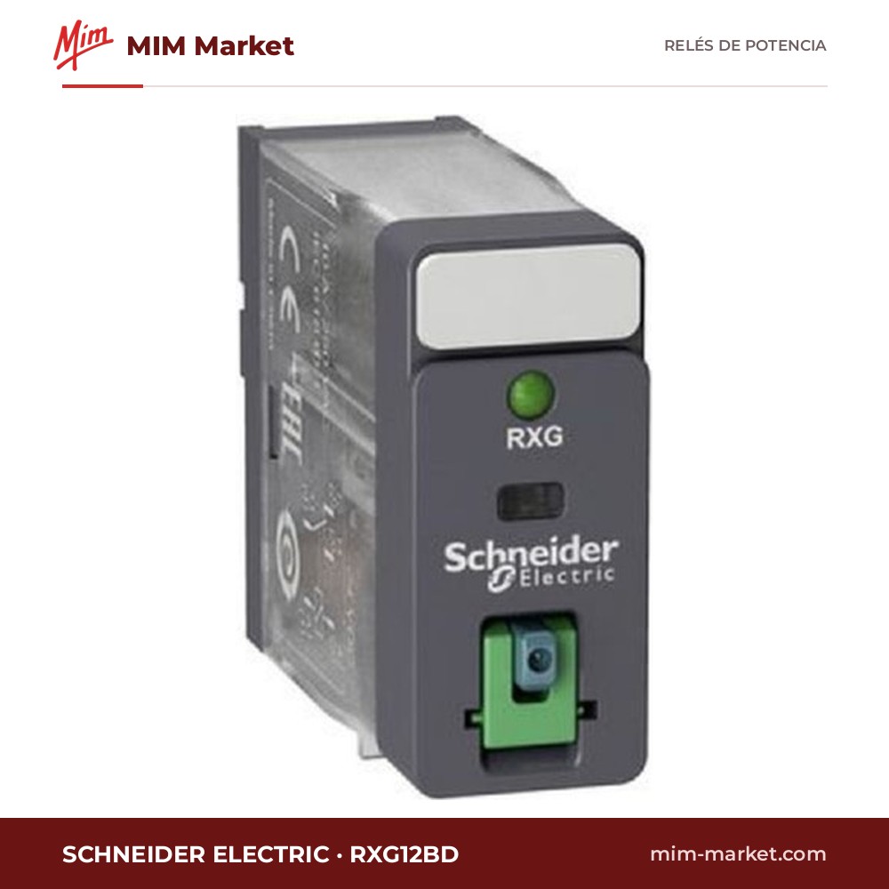 Relé de potencia Schneider Electric RXG12BD – SPDT, bobina 24 V dc, 10 A
