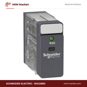 Relé de potencia Schneider Electric RXG23BD – DPDT, bobina 24 V dc, 5 A