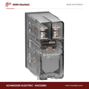Relé de potencia Schneider Electric RXG25BD – DPDT, bobina 24 V dc, 5 A