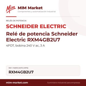 Relé de potencia Schneider Electric RXM4GB2U7 – 4PDT, bobina 240 V ac, 3 A