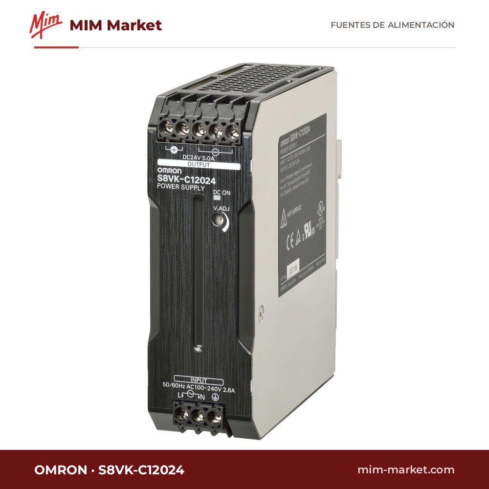 Fuente de alimentación carril DIN Omron S8VK-C12024 – 24 V DC, 5 A, 120 W