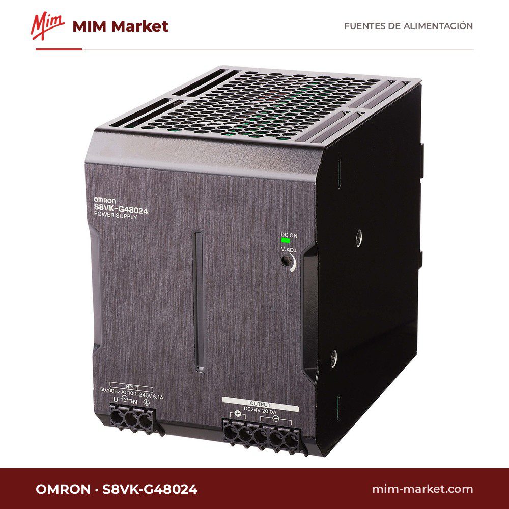 Fuente de alimentación carril DIN Omron S8VK-G48024 – 24 V DC, 20 A, 480 W