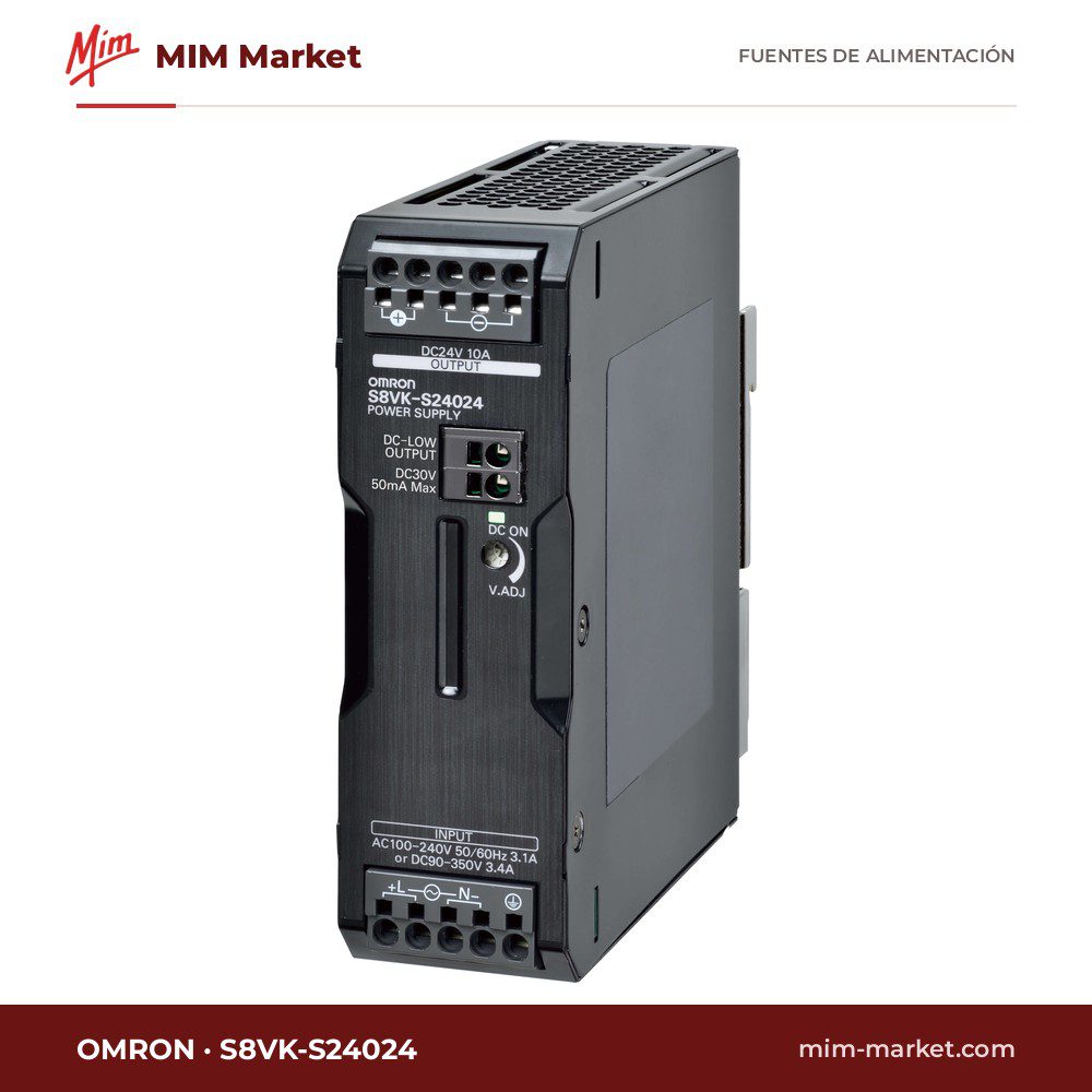Fuente de alimentación carril DIN Omron S8VK-S24024 – 24 V DC, 10 A, 240 W