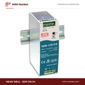 Fuente de alimentación carril DIN MEAN WELL SDR-120-24 – 24 V DC, 5 A, 120 W