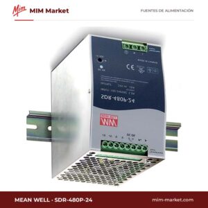 Fuente de alimentación carril DIN MEAN WELL SDR-480P-24 – 24 V DC, 20 A, 480 W