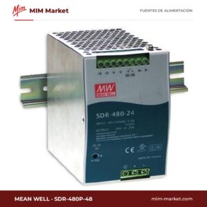 Fuente de alimentación carril DIN MEAN WELL SDR-480P-48 – 48 V DC, 10 A, 480 W