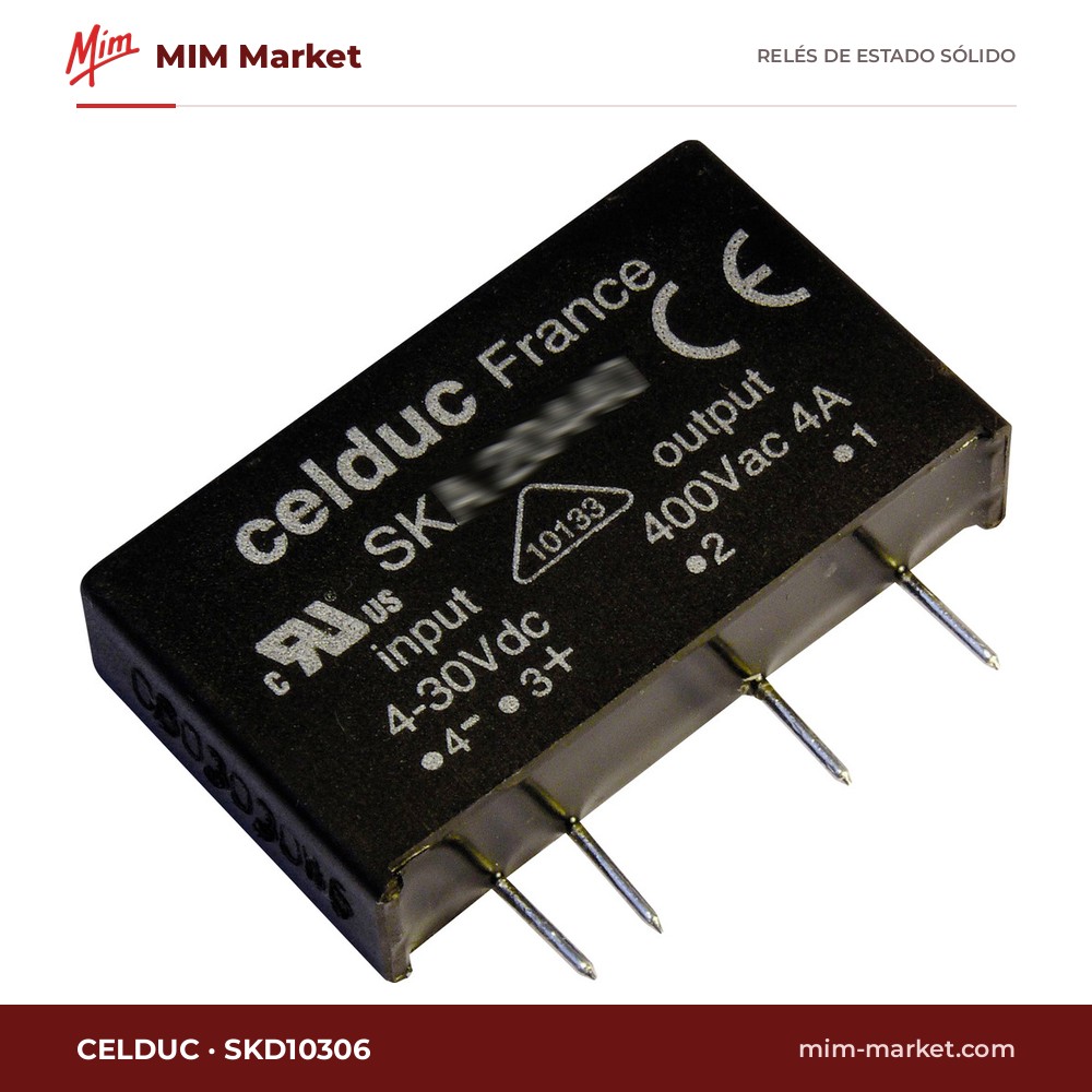 Relé de estado sólido Celduc SKD10306 – 3 A, 60 V