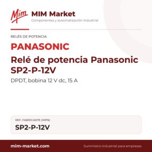 Relé de potencia Panasonic SP2-P-12V – DPDT, bobina 12 V dc, 15 A