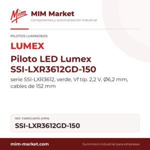 Piloto LED Lumex SSI-LXR3612GD-150 – serie SSI-LXR3612, verde, Vf típ. 2,2 V, Ø6,2 mm, cables de 152 mm
