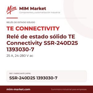 Relé de estado sólido TE Connectivity SSR-240D25 1393030-7 – 25 A, 24-280 V ac