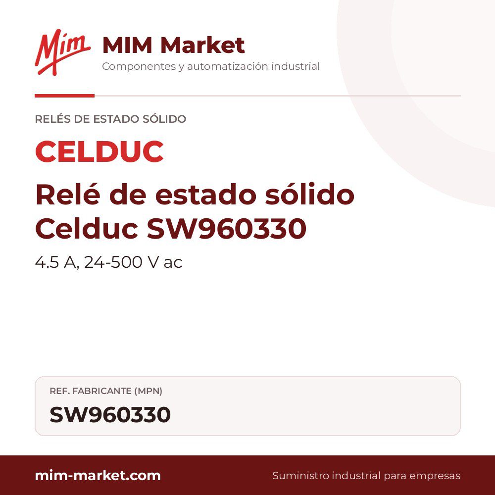 Relé de estado sólido Celduc SW960330 – 4.5 A, 24-500 V ac