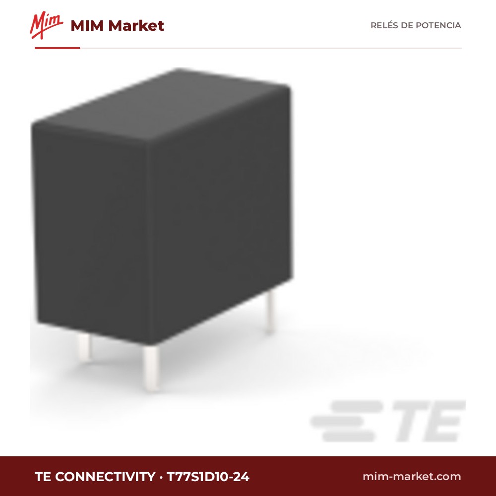 Relé de potencia TE Connectivity T77S1D10-24 – SPST, bobina 24 V dc, 10 A