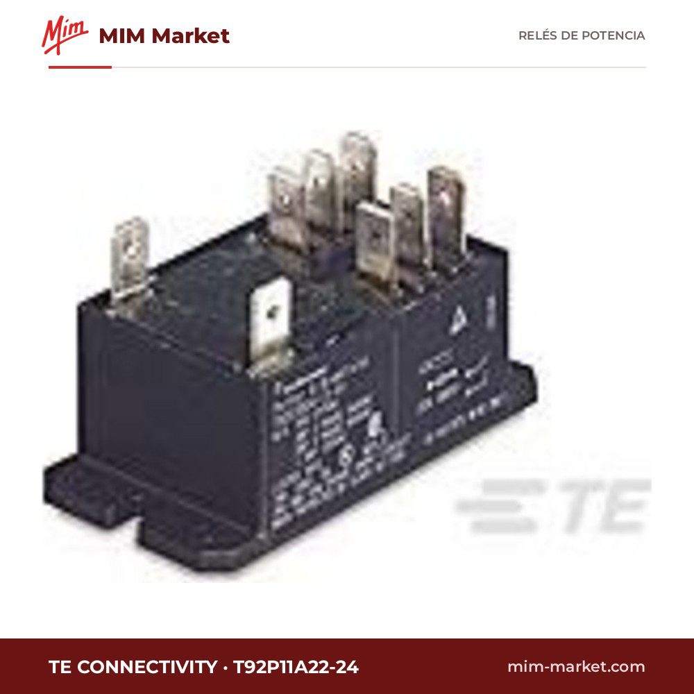 Relé de potencia TE Connectivity T92P11A22-24 – DPDT, bobina 24 V ac, 30 A