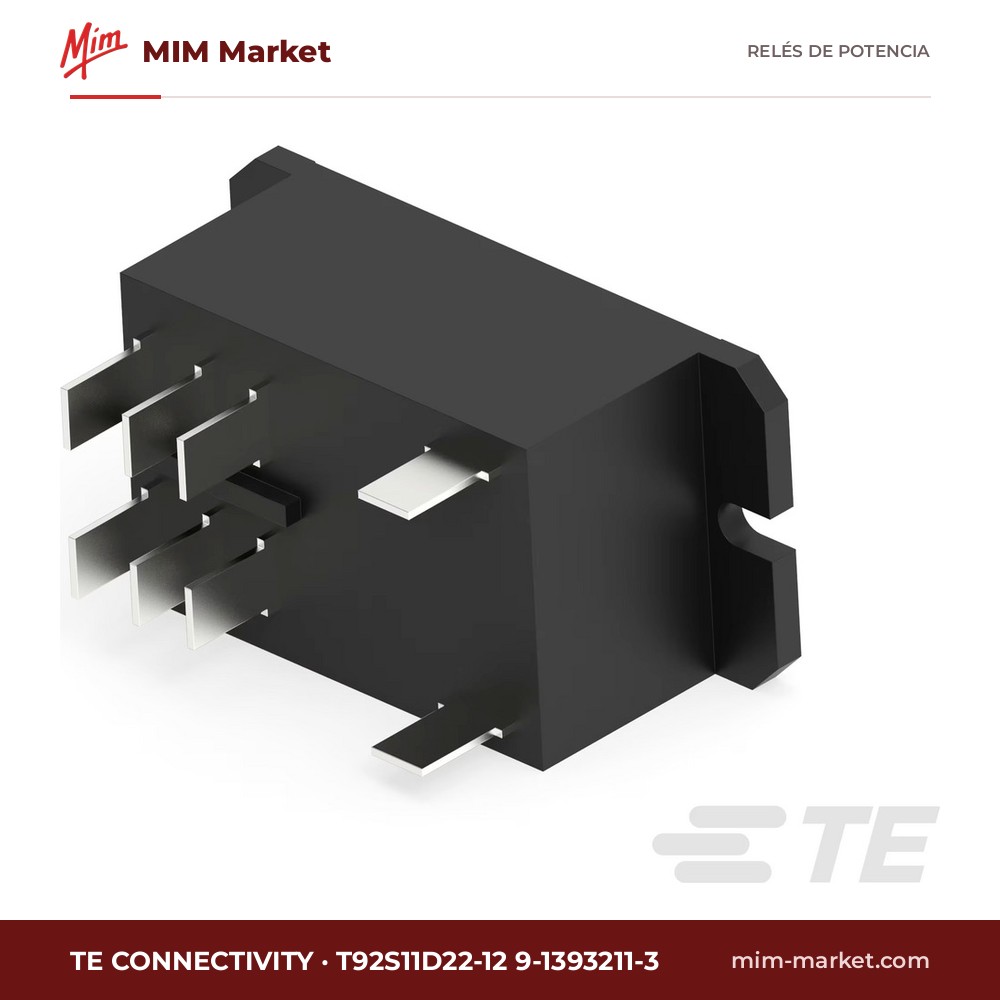Relé de potencia TE Connectivity T92S11D22-12 9-1393211-3 – DPDT, bobina 12 V dc, 30 A