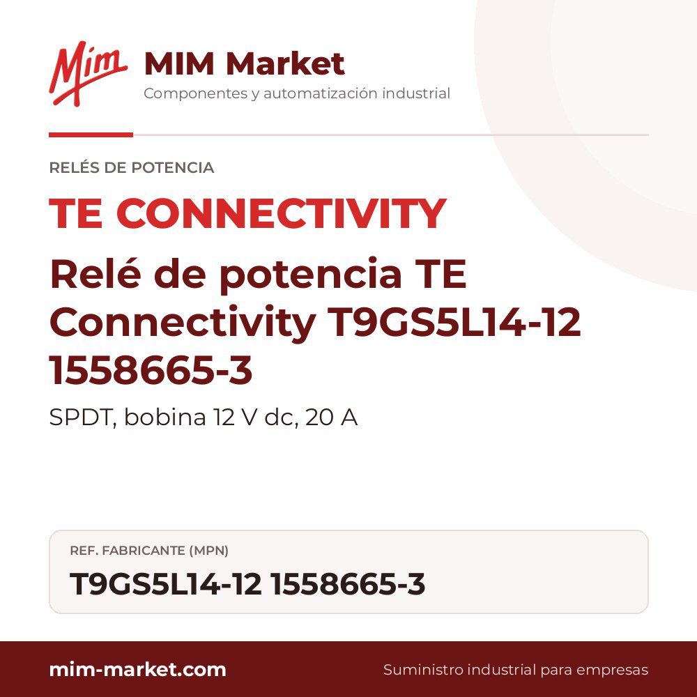 Relé de potencia TE Connectivity T9GS5L14-12 1558665-3 – SPDT, bobina 12 V dc, 20 A