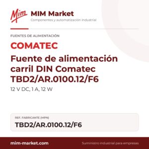 Fuente de alimentación carril DIN Comatec TBD2/AR.0100.12/F6 – 12 V DC, 1 A, 12 W