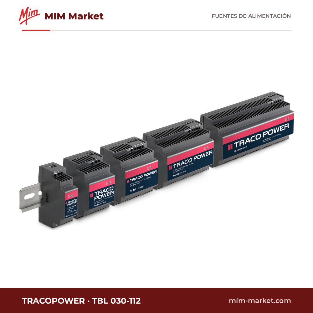 Fuente de alimentación carril DIN TRACOPOWER TBL 030-112 – 12 V DC, 2,5 A, 30 W
