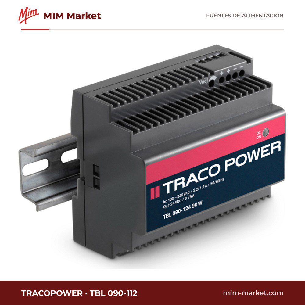 Fuente de alimentación carril DIN TRACOPOWER TBL 090-112 – 12 V DC, 6 A, 72 W