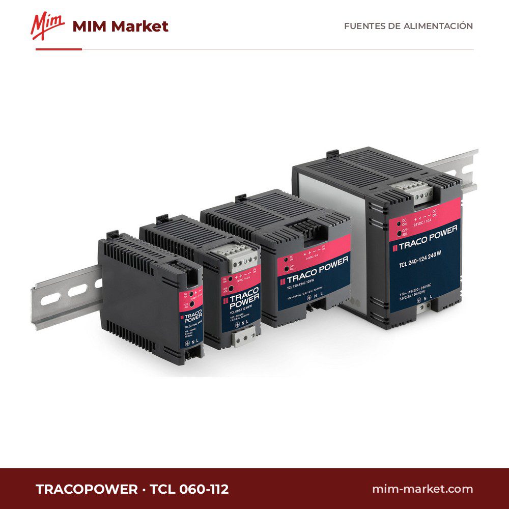 Fuente de alimentación carril DIN TRACOPOWER TCL 060-112 – 12 V DC, 4 A, 48 W