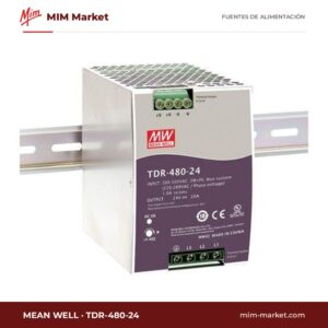 Fuente de alimentación carril DIN MEAN WELL TDR-480-24 – 24 V DC, 20 A