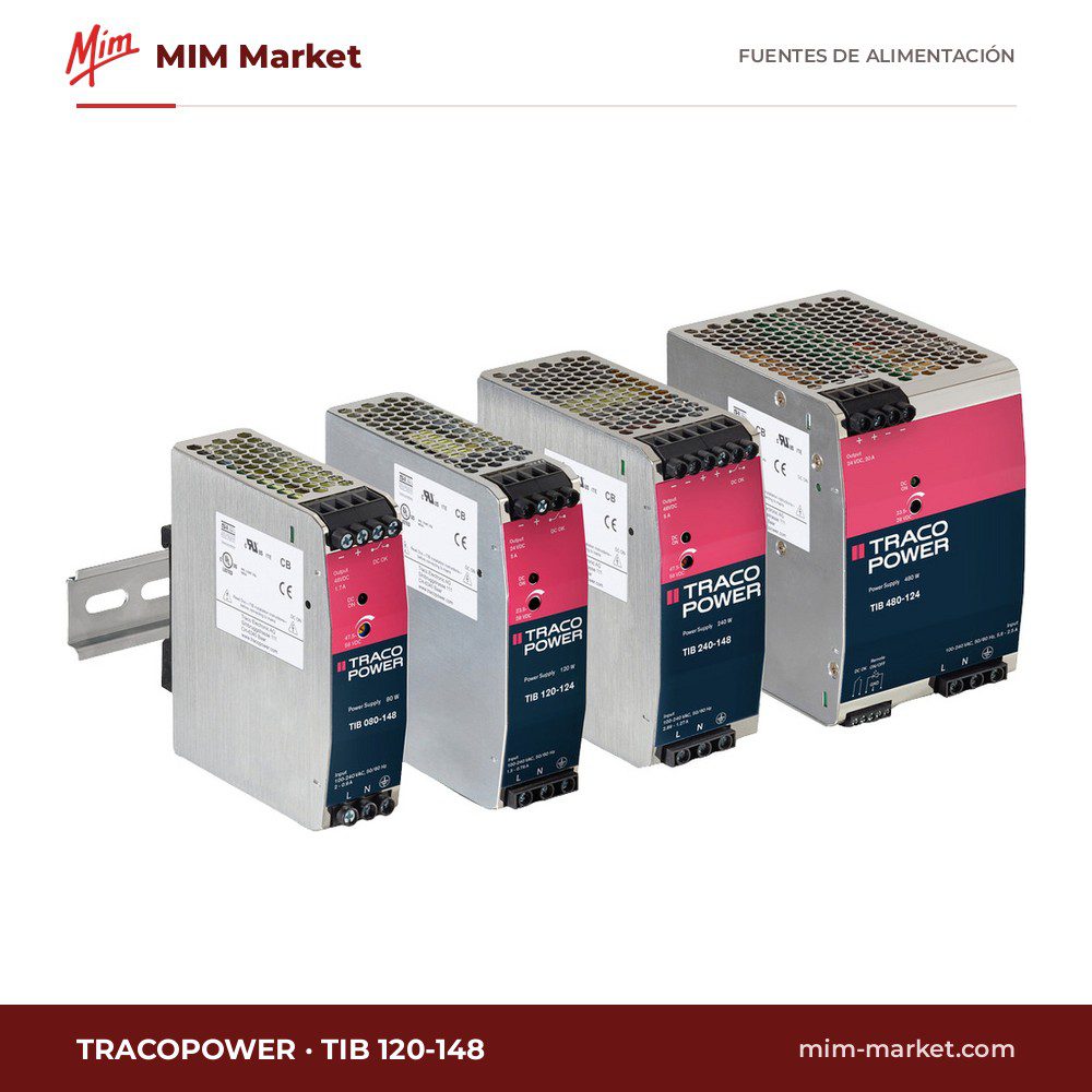 Fuente de alimentación carril DIN TRACOPOWER TIB 120-148 – 48 V DC, 2,5 A, 120 W