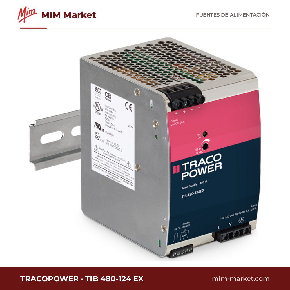 Fuente de alimentación carril DIN TRACOPOWER TIB 480-124 EX