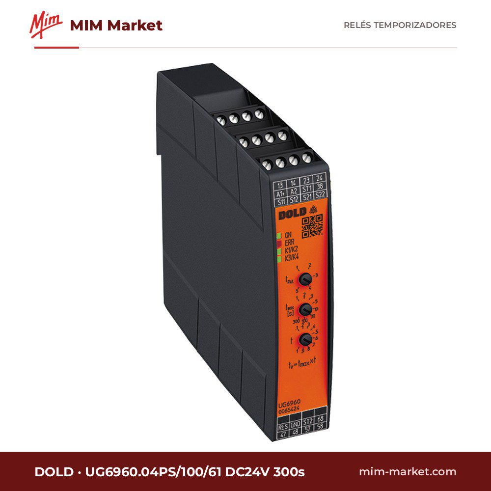 Relé temporizador Dold UG6960.04PS/100/61 DC24V 300s – 300 s, 4 contactos DPST