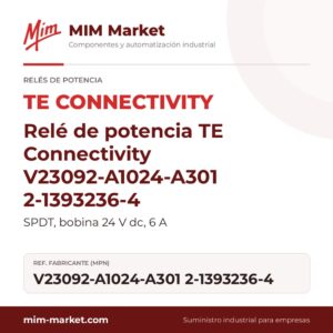 Relé de potencia TE Connectivity V23092-A1024-A301 2-1393236-4 – SPDT, bobina 24 V dc, 6 A