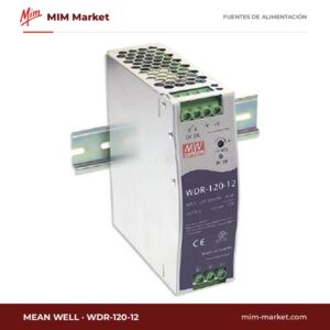 Fuente de alimentación carril DIN MEAN WELL WDR-120-12 – 12 V DC, 10 A, 120 W