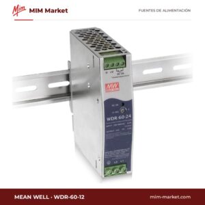 Fuente de alimentación carril DIN MEAN WELL WDR-60-12 – 12 V DC, 5 A, 60 W