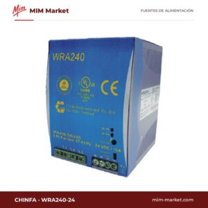 Fuente de alimentación carril DIN Chinfa WRA240-24 – 24 V DC, 10 A, 240 W
