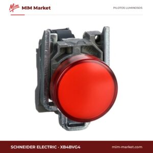 Piloto LED Schneider Electric XB4BVG4 – serie Harmony XB4, rojo, 110…120 V AC, Ø22 mm, bornes de tornillo-estribo, IP66, IP67, IP69, IP69K, NEMA 4X, 13