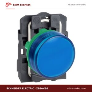 Piloto LED Schneider Electric XB5AVB6 – serie Harmony XB5, azul, 24 V AC/DC, Ø22 mm, bornes de tornillo-estribo, IP66, IP67, IP69, IP69K, NEMA 4X, 13