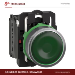 Pulsador Schneider Electric XB5AW33G5 – Harmony XB5, 22 mm, verde, iluminado
