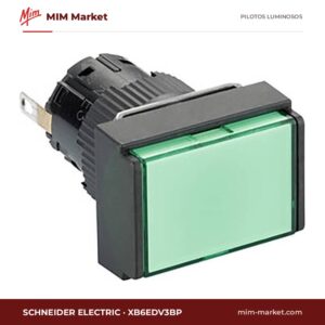 Piloto LED Schneider Electric XB6EDV3BP – serie Harmony XB6E, verde, 24 V DC, Ø16 mm, faston aislado 2,8 x 0,5 mm, IP65