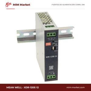 Fuente de alimentación carril DIN MEAN WELL XDR-120E-12 – 12 V dc, 1 salida 10 A a 12 V dc, 120 W