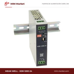 Fuente de alimentación carril DIN MEAN WELL XDR-120E-24 – 24 V dc, 1 salida 5 A a 24 V dc, 120 W