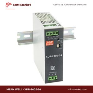 Fuente de alimentación carril DIN MEAN WELL XDR-240E-24 – 24 V dc, 1 salida 10 A a 24 V dc, 240 W